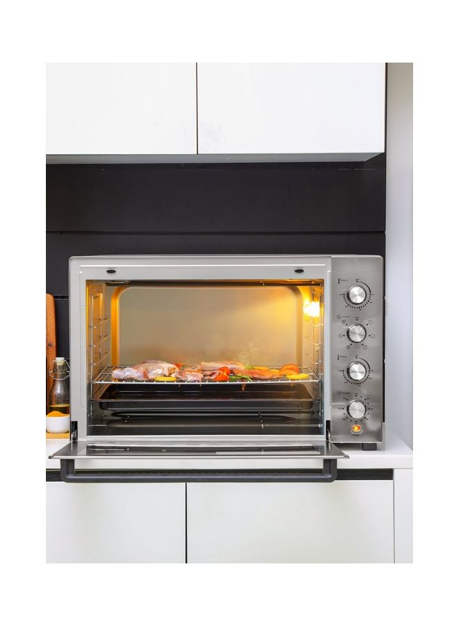 Multifunction Rotisserie Oven Adjustable Temperature Control With Timer Convection 120 L 2800 W GO34057 Silver