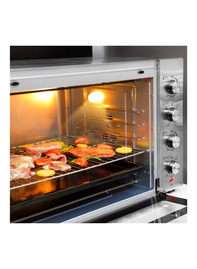 Multifunction Rotisserie Oven Adjustable Temperature Control With Timer Convection 120 L 2800 W GO34057 Silver