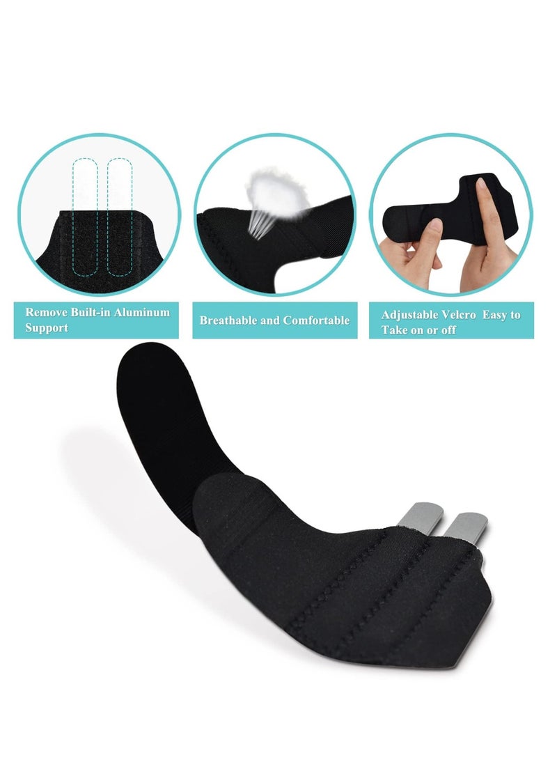 2 Pcs Finger Splints, Compression Elastic Finger Wrap Strap with 2 Metal Bars, Adjustable Trigger Finger Brace, Mallet Finger Support for Arthritis Pain, Sport Injuries