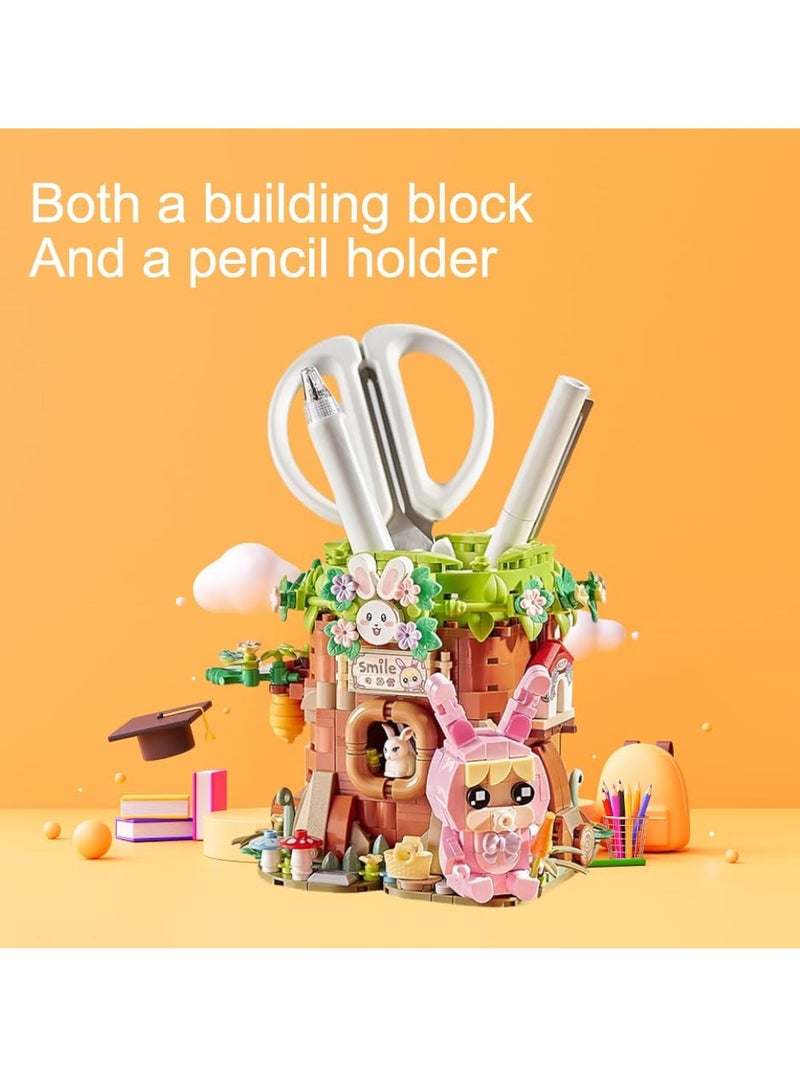 Creative Building Blocks Pen Holder, Desk Organizer, Pencil Cup for Desk, Fun Multi-Colored Pencil Case, Cute House Design, Office Space Decor, Desk Top Organizer Accessories, Pencil Organizer