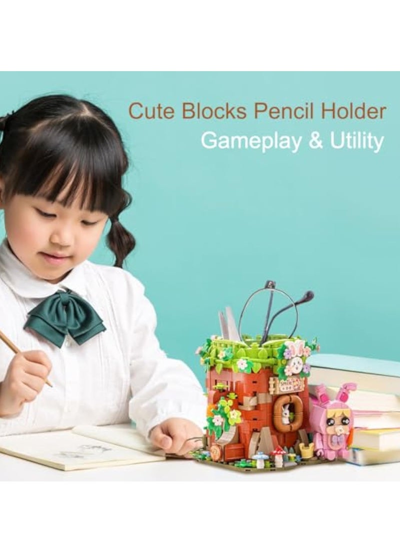 Creative Building Blocks Pen Holder, Desk Organizer, Pencil Cup for Desk, Fun Multi-Colored Pencil Case, Cute House Design, Office Space Decor, Desk Top Organizer Accessories, Pencil Organizer