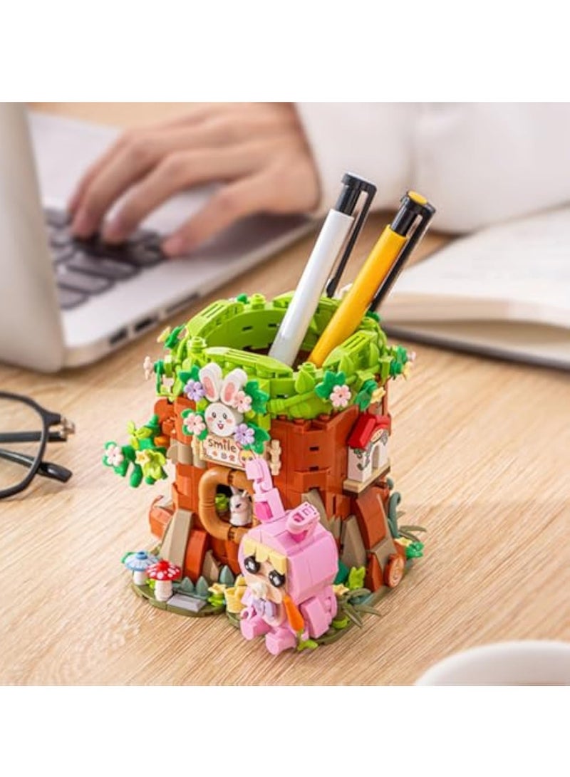 Creative Building Blocks Pen Holder, Desk Organizer, Pencil Cup for Desk, Fun Multi-Colored Pencil Case, Cute House Design, Office Space Decor, Desk Top Organizer Accessories, Pencil Organizer
