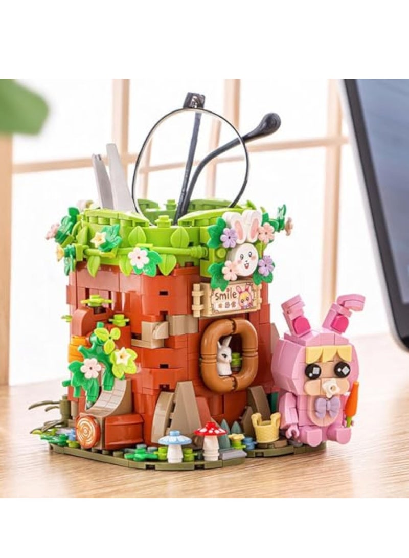 Creative Building Blocks Pen Holder, Desk Organizer, Pencil Cup for Desk, Fun Multi-Colored Pencil Case, Cute House Design, Office Space Decor, Desk Top Organizer Accessories, Pencil Organizer