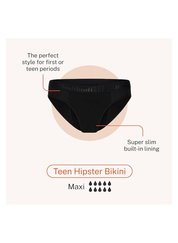 Teen Hipster Bikini - Moderate-Heavy Absorbency - Period Protection Underwear for Teens