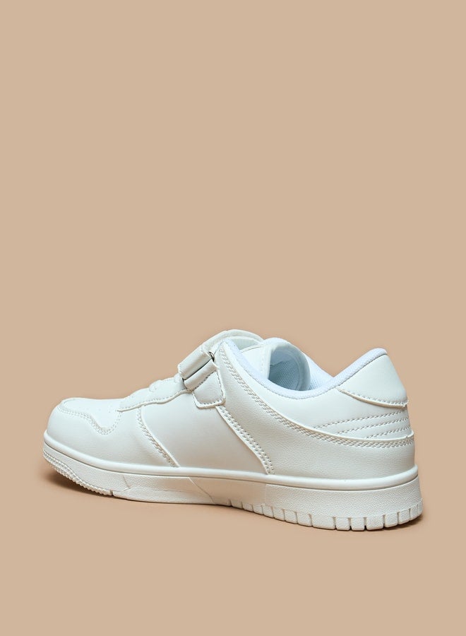 Panelled Sports Shoes with Hook and Loop Closure