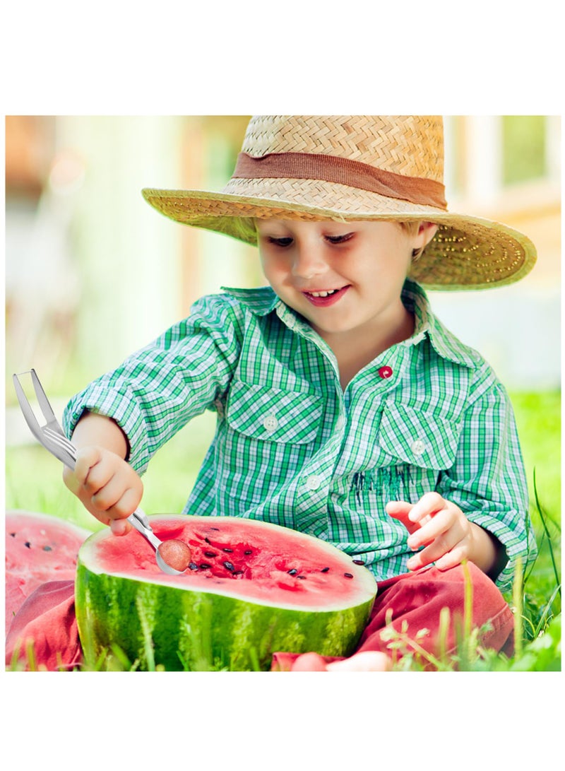 2Pcs Watermelon Cutter, Stainless Steel Watermelon Slicer 3-In-1 Fruit Slicer Portable for Home Party Watermelon Cutter Slicer Tool, Thicken Stainless Steel Fruit Cutter Watermelon Slicer Cutter Tool