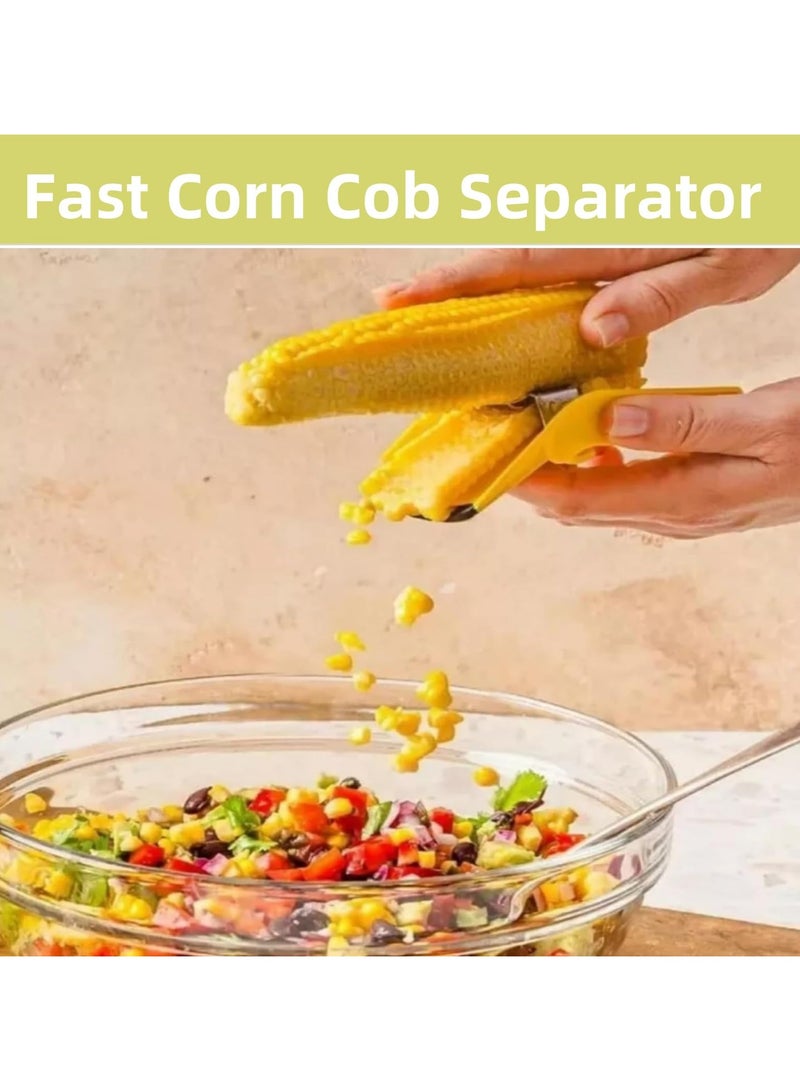 Fast Corn Cob Separator, 2 Pack Corn Peeler for Corn on the Cob, Corn Cob Stripper, Kitchen Quick Corn Cutter to Cut Corn off the Cob, Easily Peel Your Corn Cobs, Cooked or Fresh