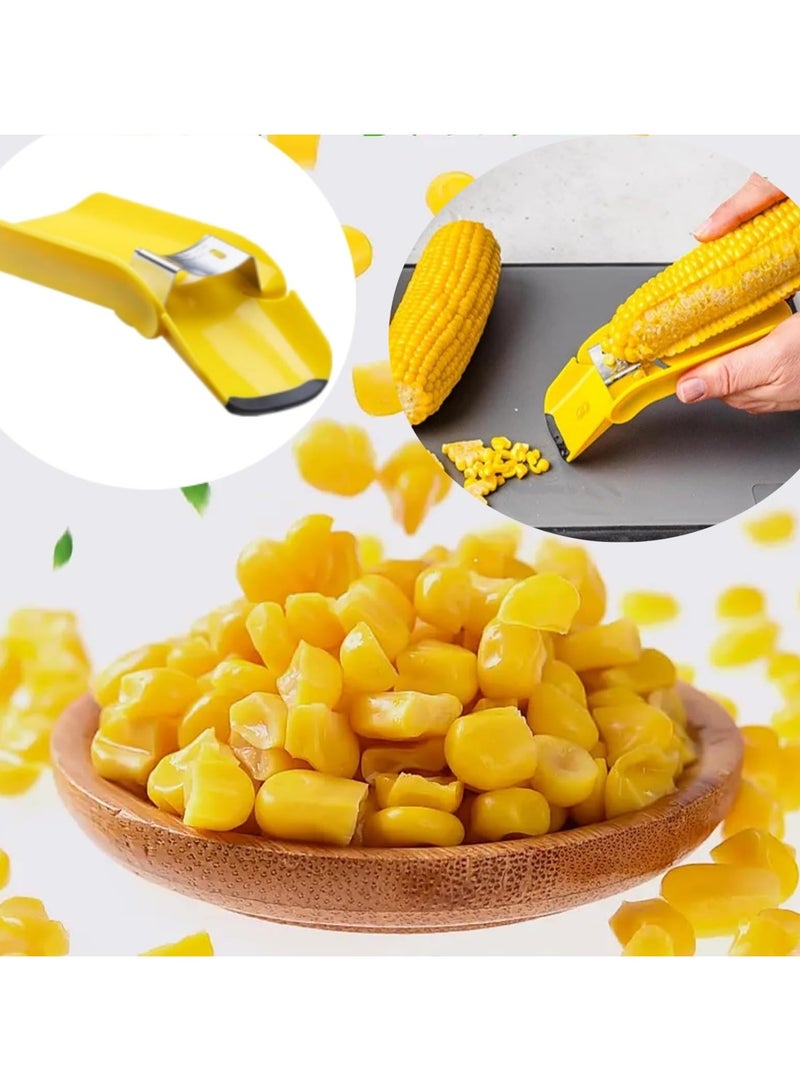 Fast Corn Cob Separator, 2 Pack Corn Peeler for Corn on the Cob, Corn Cob Stripper, Kitchen Quick Corn Cutter to Cut Corn off the Cob, Easily Peel Your Corn Cobs, Cooked or Fresh