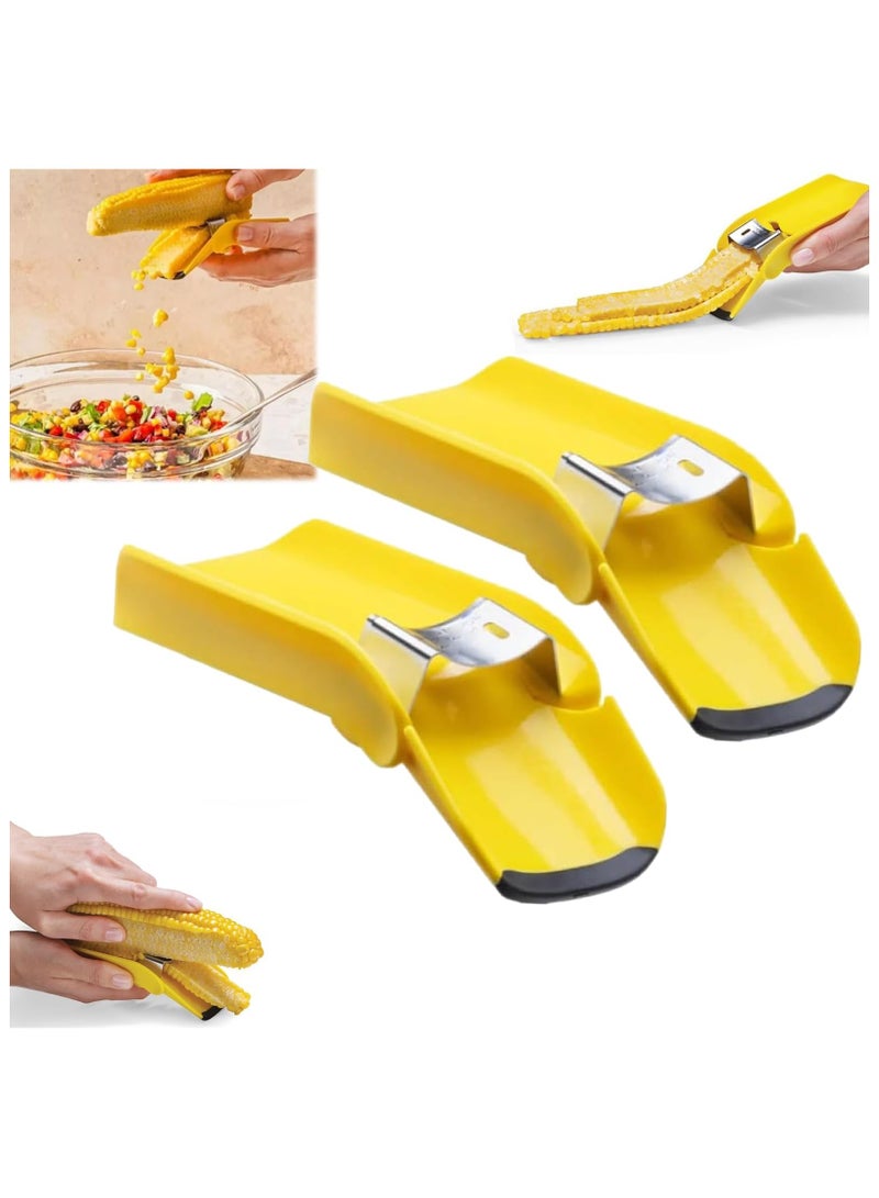 Fast Corn Cob Separator, 2 Pack Corn Peeler for Corn on the Cob, Corn Cob Stripper, Kitchen Quick Corn Cutter to Cut Corn off the Cob, Easily Peel Your Corn Cobs, Cooked or Fresh