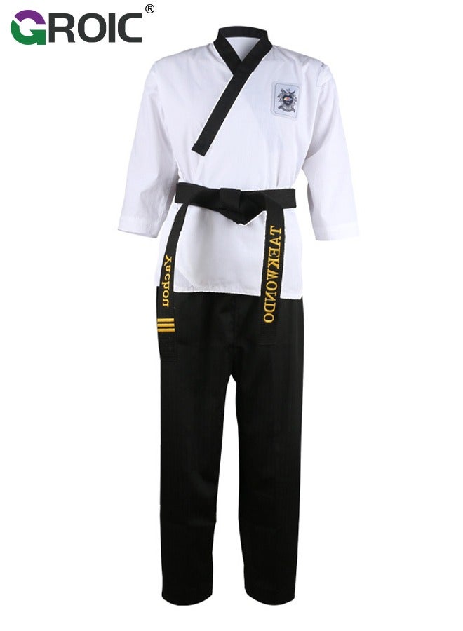 Taekwondo Suit, Karate Uniform Brazilian BJJ Gi Jiu Jitsu Gi for Adults, Gi Uniform Durable Pant & Jacket, Sports Training Clothes Parts, Lightweight Student Karate Gi Martial Arts Uniform with Belt