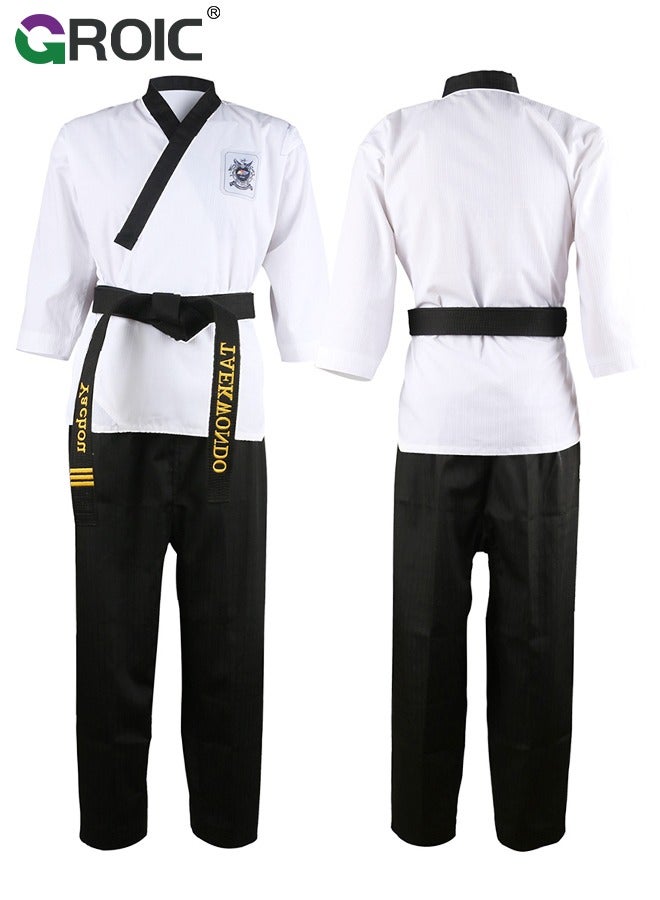 Taekwondo Suit, Karate Uniform Brazilian BJJ Gi Jiu Jitsu Gi for Adults, Gi Uniform Durable Pant & Jacket, Sports Training Clothes Parts, Lightweight Student Karate Gi Martial Arts Uniform with Belt