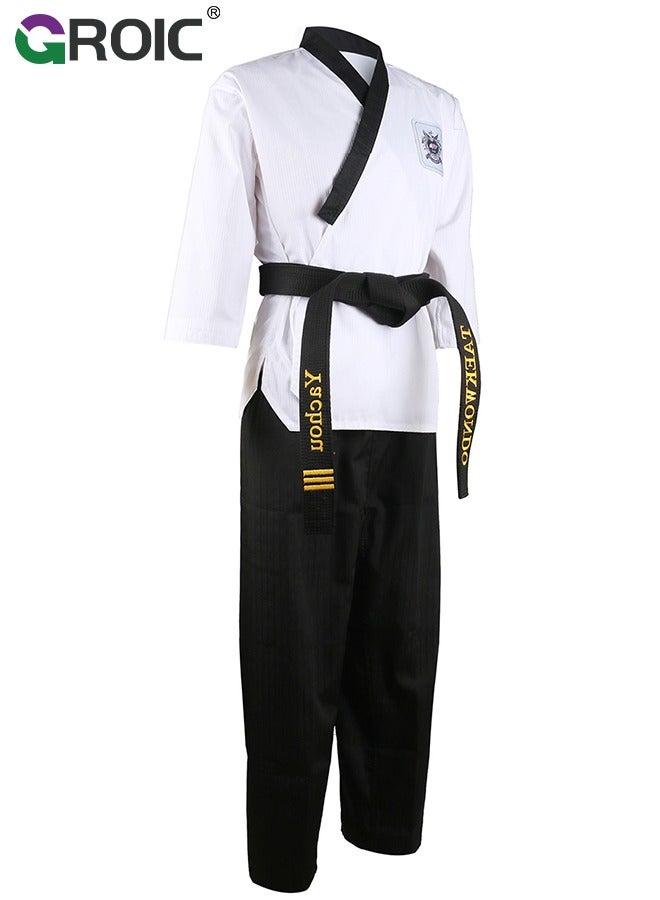 Taekwondo Suit, Karate Uniform Brazilian BJJ Gi Jiu Jitsu Gi for Adults, Gi Uniform Durable Pant & Jacket, Sports Training Clothes Parts, Lightweight Student Karate Gi Martial Arts Uniform with Belt