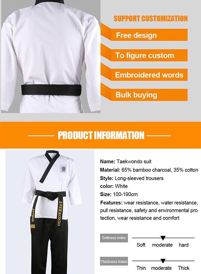 Taekwondo Suit, Karate Uniform Brazilian BJJ Gi Jiu Jitsu Gi for Adults, Gi Uniform Durable Pant & Jacket, Sports Training Clothes Parts, Lightweight Student Karate Gi Martial Arts Uniform with Belt