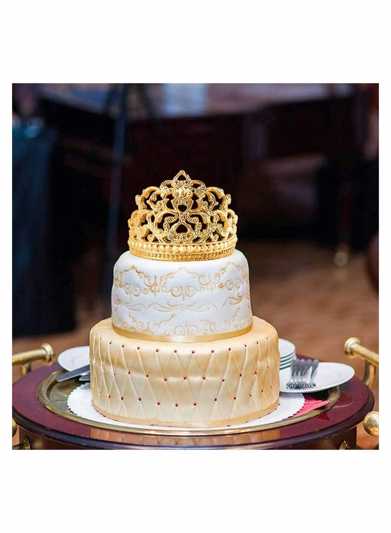 Crown Cake Fondant Molds, Sugar Craft Crown Baroque Style Silicone Mold for DIY Baking Cupcake Topper Chocolate Candy Pastry Jewelry Clay Cake Decorating