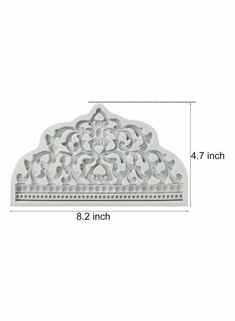 Crown Cake Fondant Molds, Sugar Craft Crown Baroque Style Silicone Mold for DIY Baking Cupcake Topper Chocolate Candy Pastry Jewelry Clay Cake Decorating