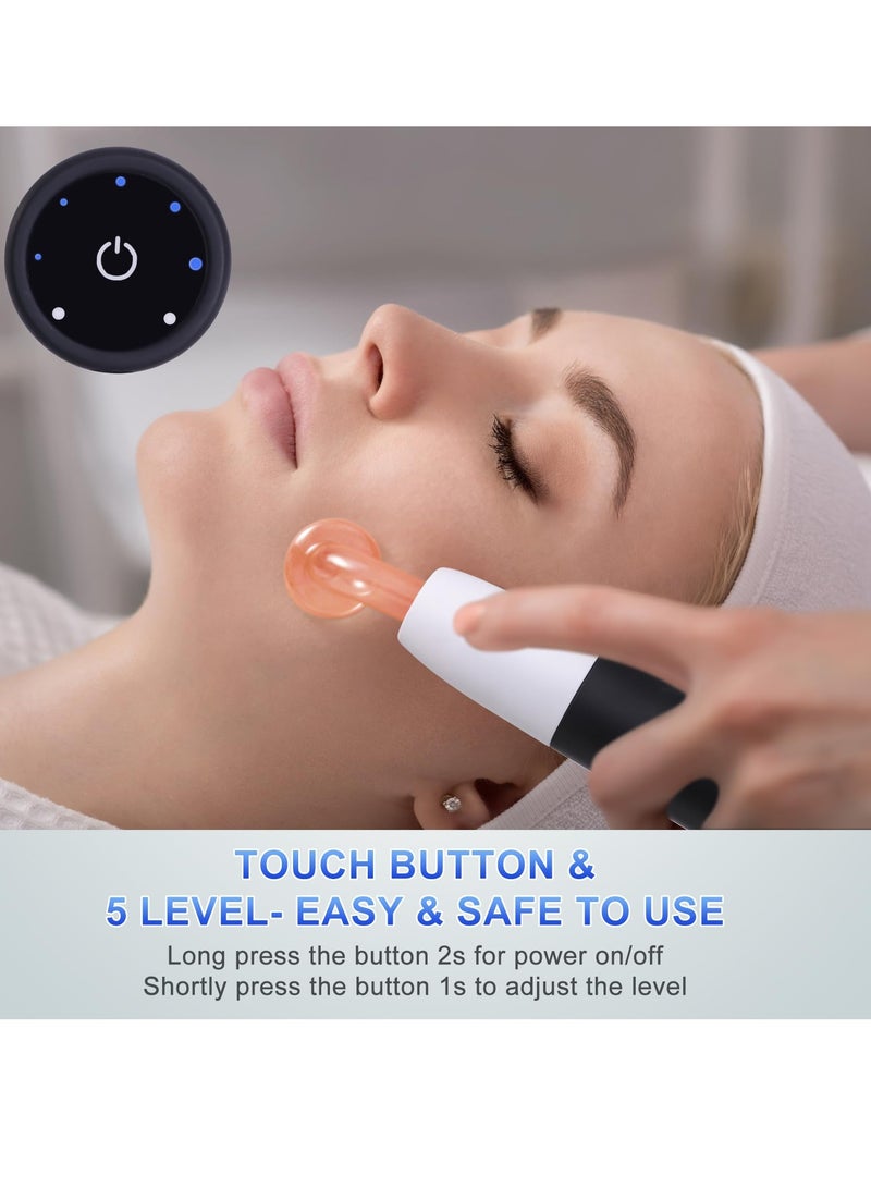 Rechargeable High Frequency Facial Wand, Portable Multi-Function Handheld Skincare Machine with 4 Tubes for Face and All Skincare Needs