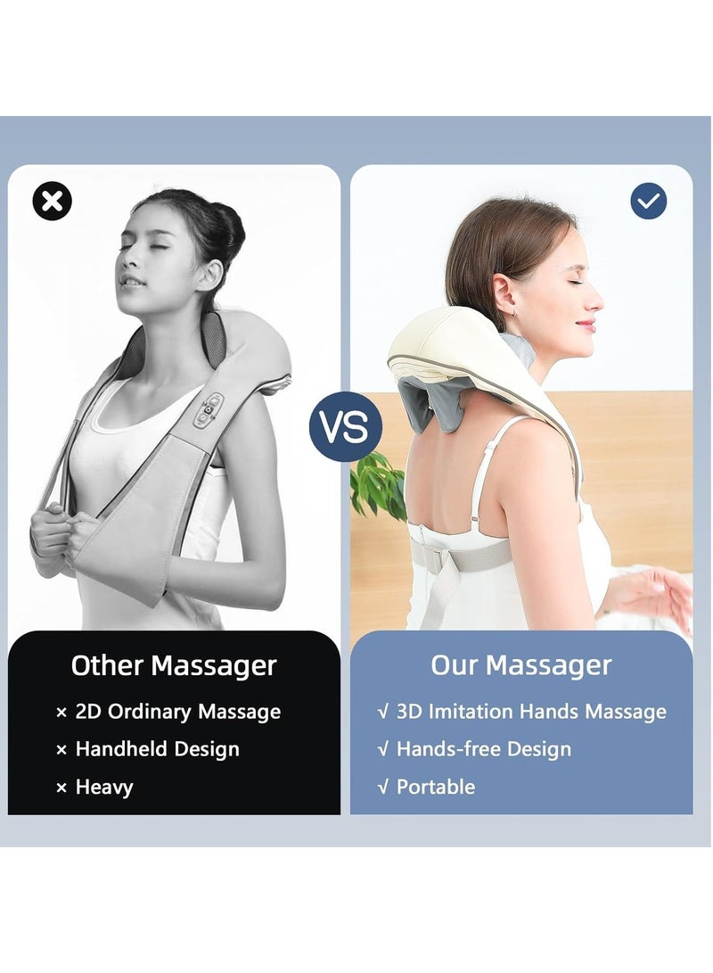 Neck and Shoulder Massager, Intelligent Wireless Neck Shoulder Back Massager, Portable Shiatsu Neck and Shoulder Massager with Heat and Two Massage Modes, for Neck Pain, Shoulder Muscle Relief