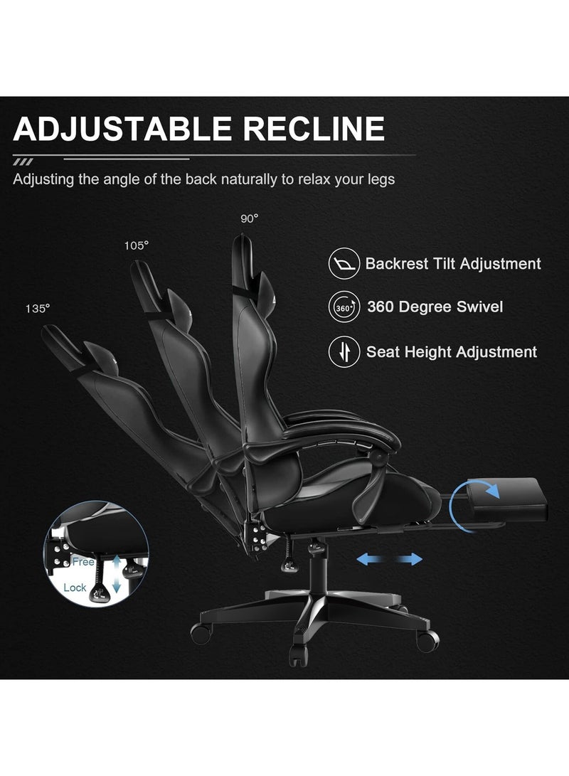 High Back Gaming Chair,High Quality Ergonomic PC Computer Chair,Adjustable Swivel, Headrest & Lumbar Support,Ideal for Office,Computer & Gaming
