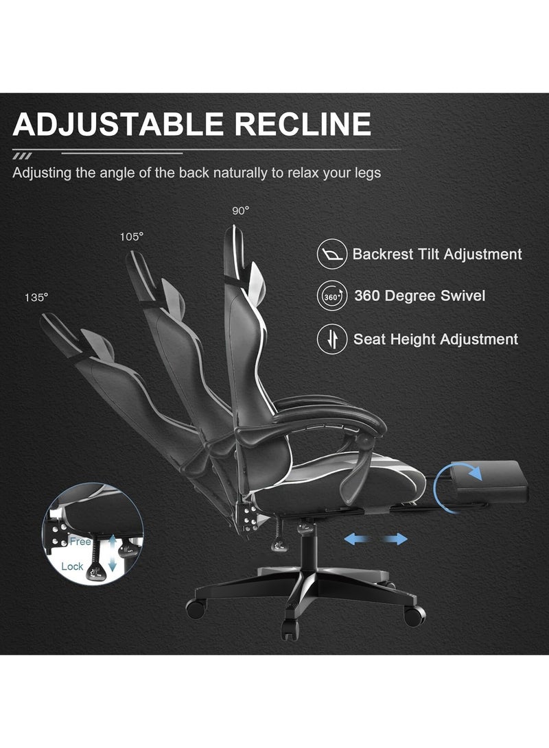 High Back Gaming Chair,High Quality Ergonomic PC Computer Chair,Adjustable Swivel, Headrest & Lumbar Support,Ideal for Office,Computer & Gaming