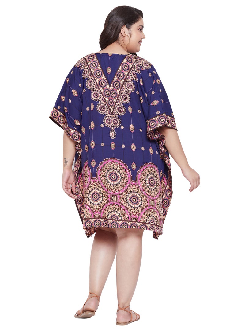 Women Plus Size Polyester Short Length Kaftan for Ladies