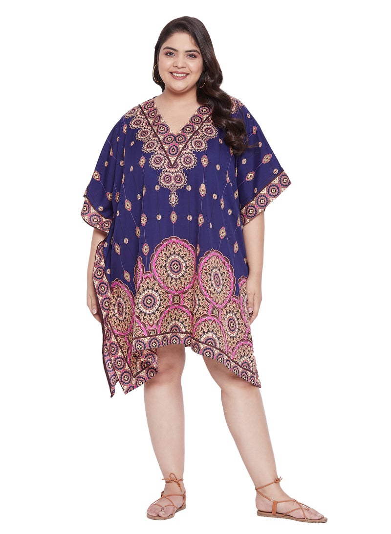 Women Plus Size Polyester Short Length Kaftan for Ladies