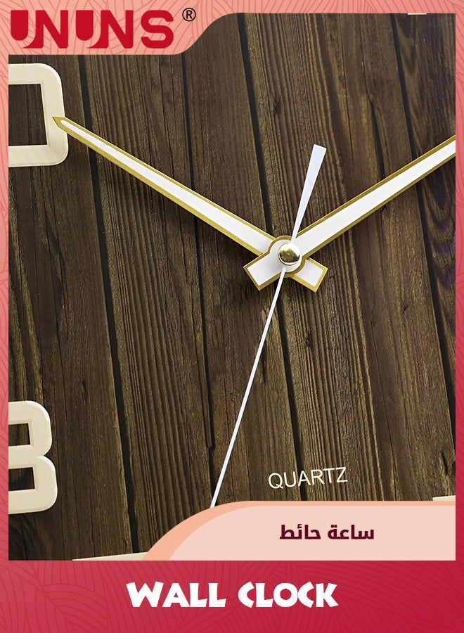 Wall Clock,12 Inch Silent No Ticking,Wood Grain Dial Design Numbers and Hands,Perfect For Living Room Bedroom Kitchen Office,Battery Operated