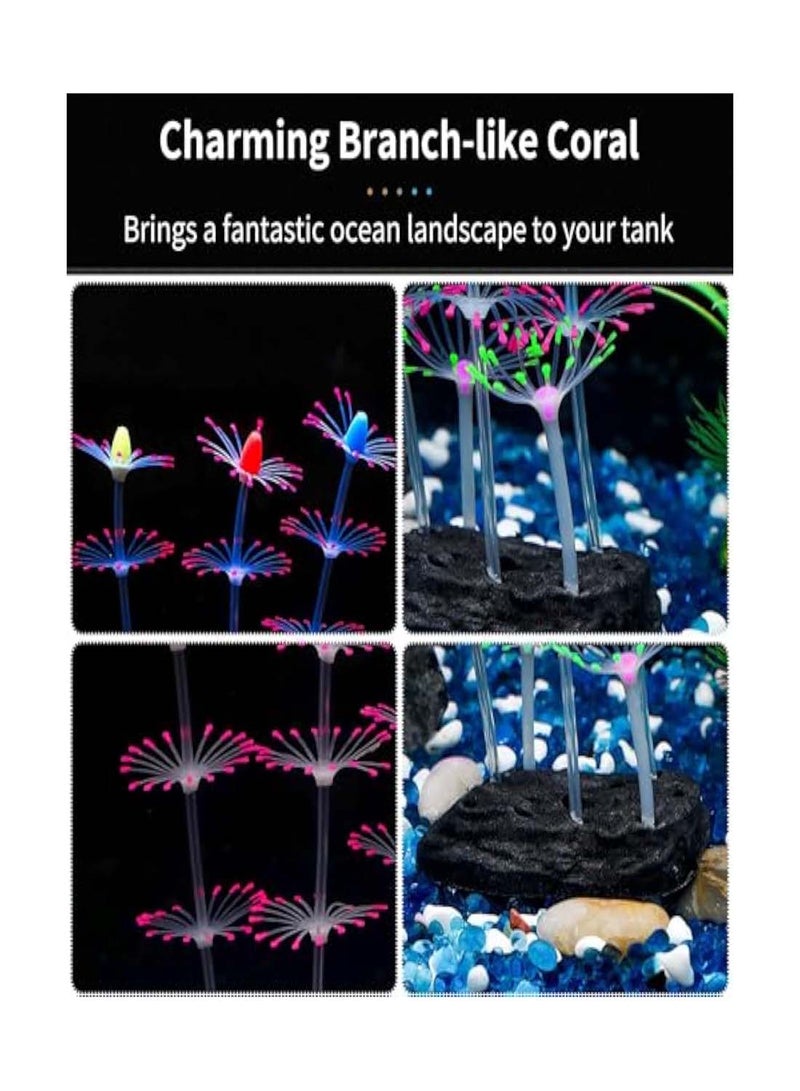 Glowing Aquarium Coral Decoration, 1 Piece Artificial Silicone Plant for Fish Tank, Vibrant Underwater Landscape Ornament, Ideal for Aquatic Environments