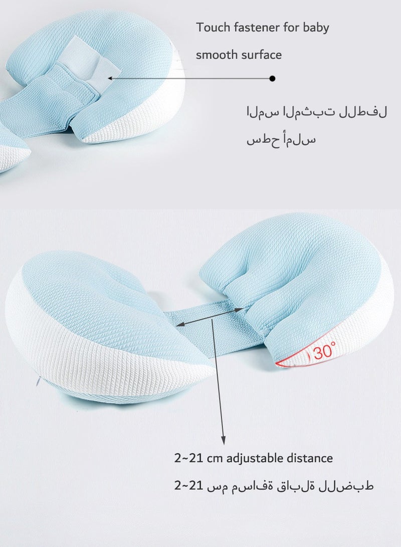 Pregnancy Pillows for Sleeping, Maternity Pillow Support for Back, Legs, Belly of Pregnant Women, Detachable Cover and Adjustable, Belly fitting U shape, Blue