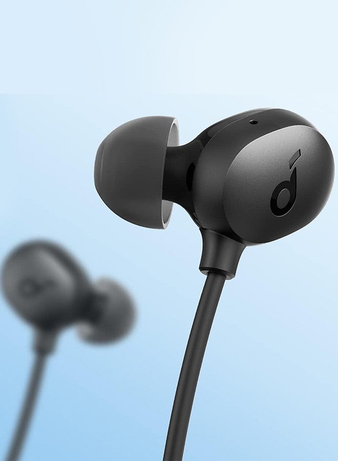 (for Samsung Galaxy Z Flip 6) Soundcore Life U2i Wireless Neckband Headphones USB-C Fast Charging Foldable & Lightweight Build Waterproof Headphones Black