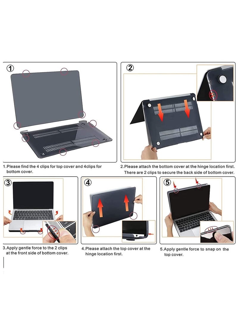 NTECH Compatible with MacBook Air 13 inch Case 2022 2021 2020 2019 2018 Release A2337 M1 A2179 A1932 Retina Display with Touch ID Plastic Hard Shell Case & Keyboard Cover Skin Crystal Clear