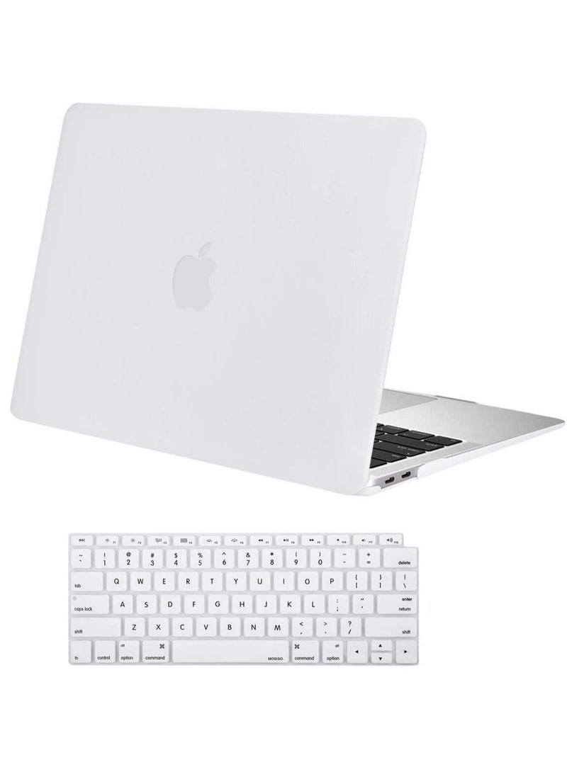 NTECH Compatible with MacBook Air 13 inch Case 2022 2021 2020 2019 2018 Release A2337 M1 A2179 A1932 Retina Display with Touch ID Plastic Hard Shell Case & Keyboard Cover Skin Crystal Clear