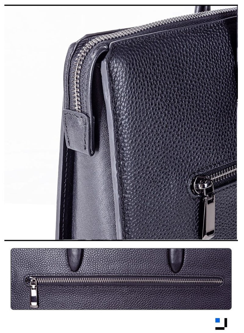 Fingerprint lock Genuine leather Handbag For men Shoulder Bag Brief Case