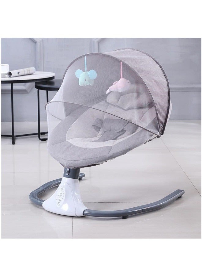 Baby Electric Rocking Chair Baby Swing Crib Smart Bluetooth Electric Cradle with Remote Control and Mosquito Net