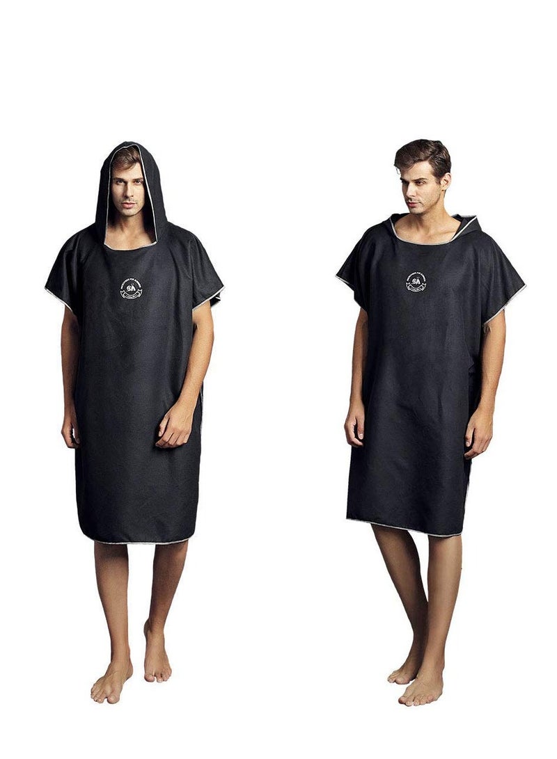 Quick-Dry Microfiber Surf Poncho & Wetsuit Changing Robe with Hood - Ideal for Beach, Pool, and Swim - Perfect for Adults