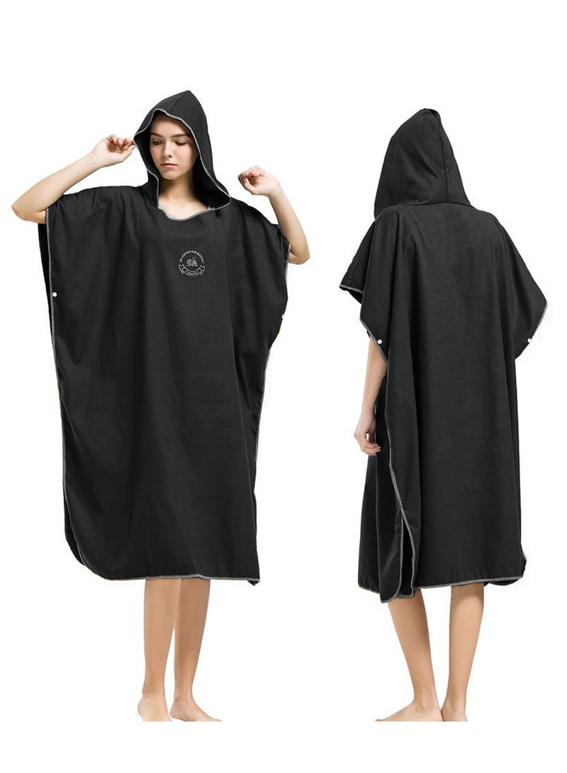 Quick-Dry Microfiber Surf Poncho & Wetsuit Changing Robe with Hood - Ideal for Beach, Pool, and Swim - Perfect for Adults