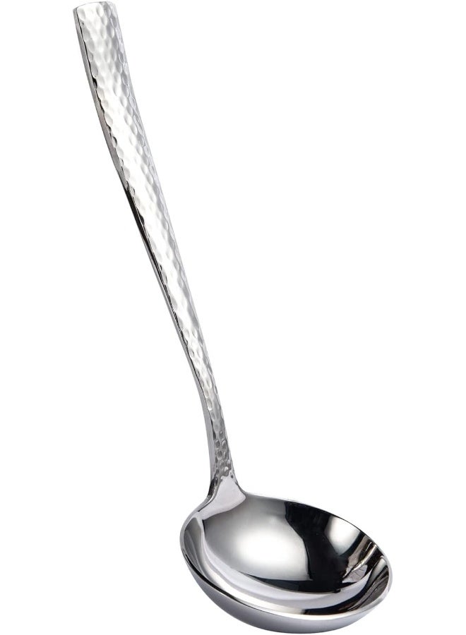 7.67 Inch Gravy Ladle Hammered 18/10 Stainless Steel Small Ladle Soup Ladle Gravy Boat Ladle (Silver)