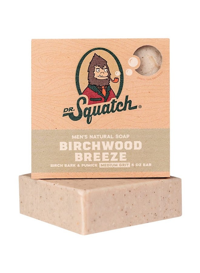 Dr Squatch All Natural Bar Soap For Men With Medium Grit Birchwood Breeze 5 Ounce (Pack Of 1)