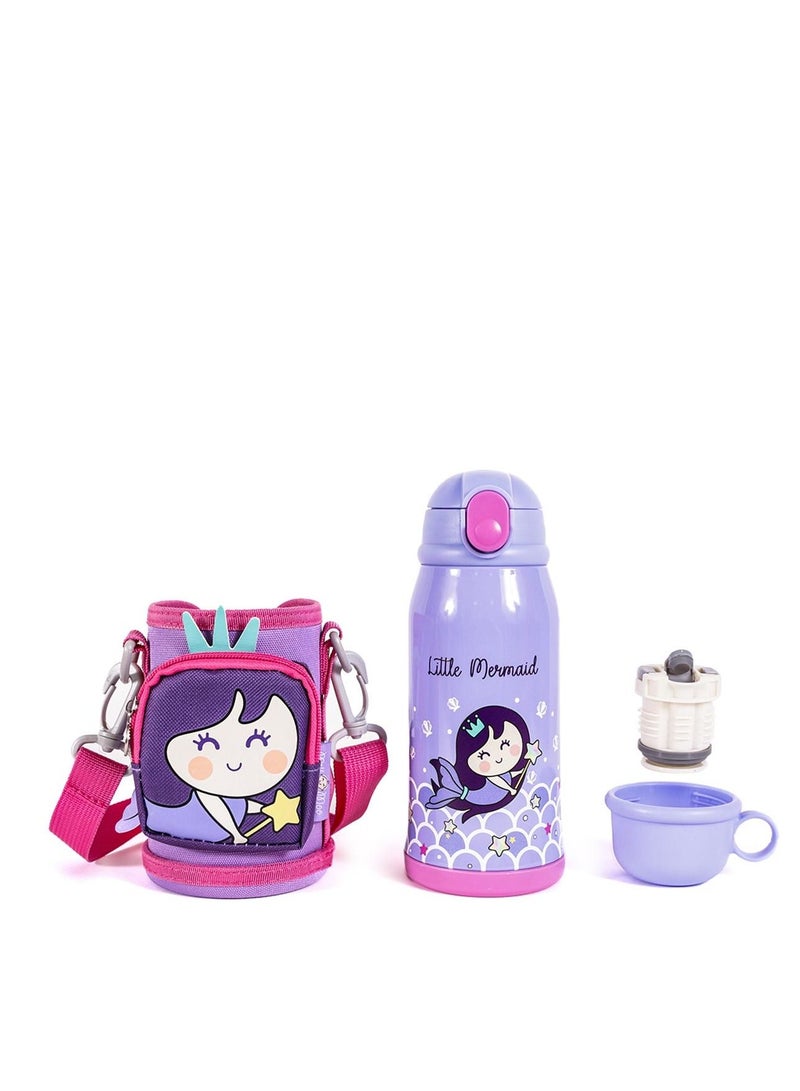 Milk&Moo Steel Kids Water Bottle with Bag 550ML Mermaid