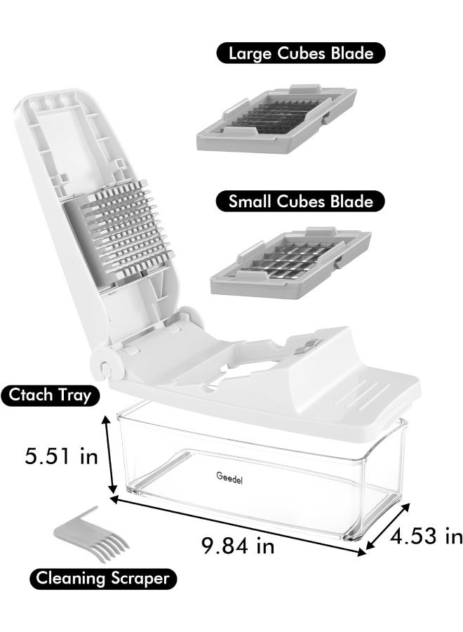 Geedel  Vegetable Chopper, Onion Chopper Pro Food Chopper, Kitchen Vegetable Slicer Dicer Cutter, Veggie Chopper With Container For Salad Onion Potato Carrot (2 In 2, White)