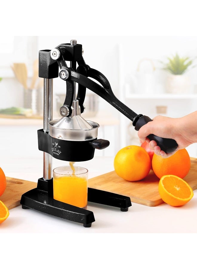 Zulay Professional Citrus Juicer - Manual Citrus Press And Orange Squeezer - Metal Lemon Squeezer - Premium Quality Heavy Duty Manual Orange Juicer And Lime Squeezer Press Stand