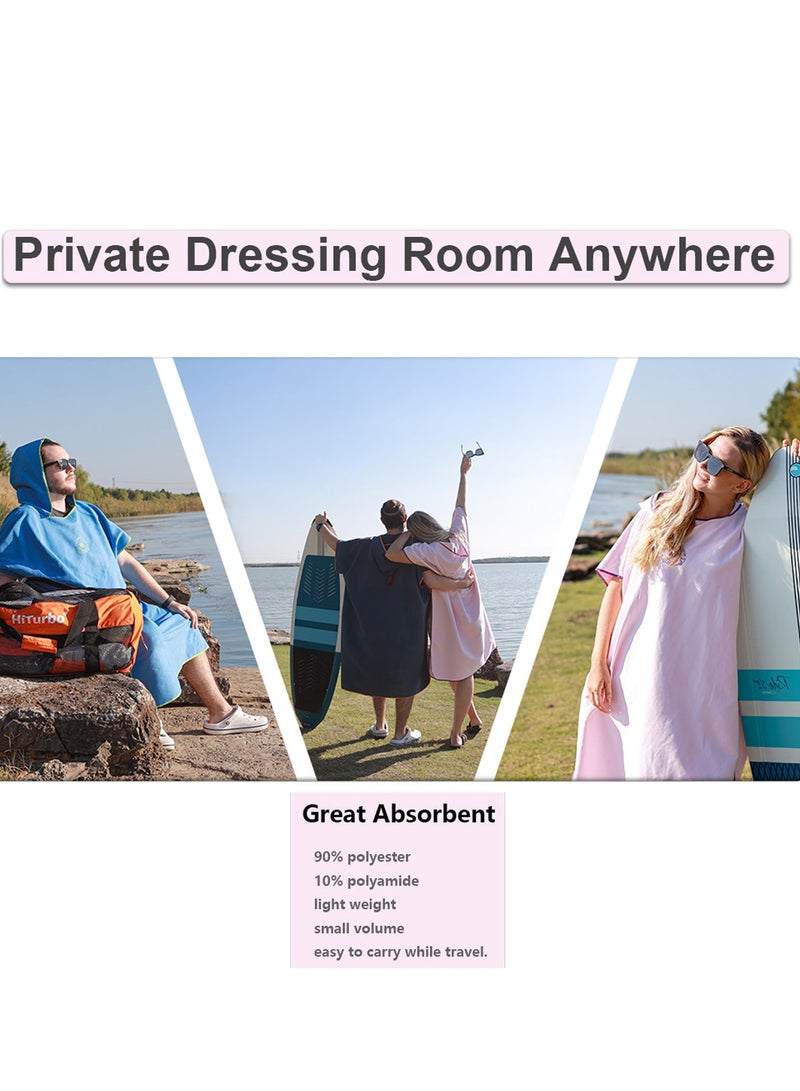 Quick-Dry Microfiber Surf Poncho & Wetsuit Changing Robe with Hood - Ideal for Beach, Pool, and Swim - Perfect for Adults