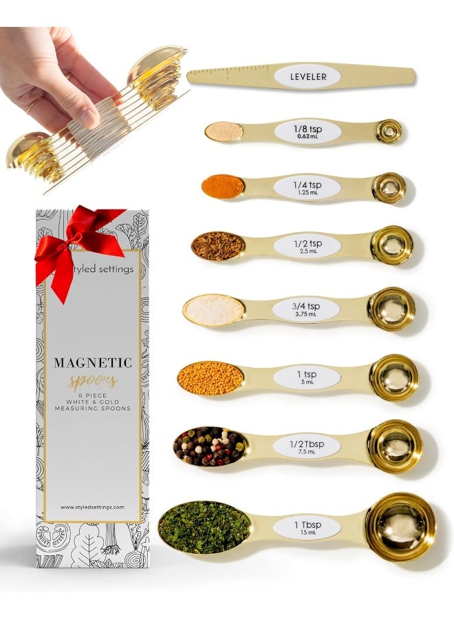 White And Gold Measuring Spoons Set