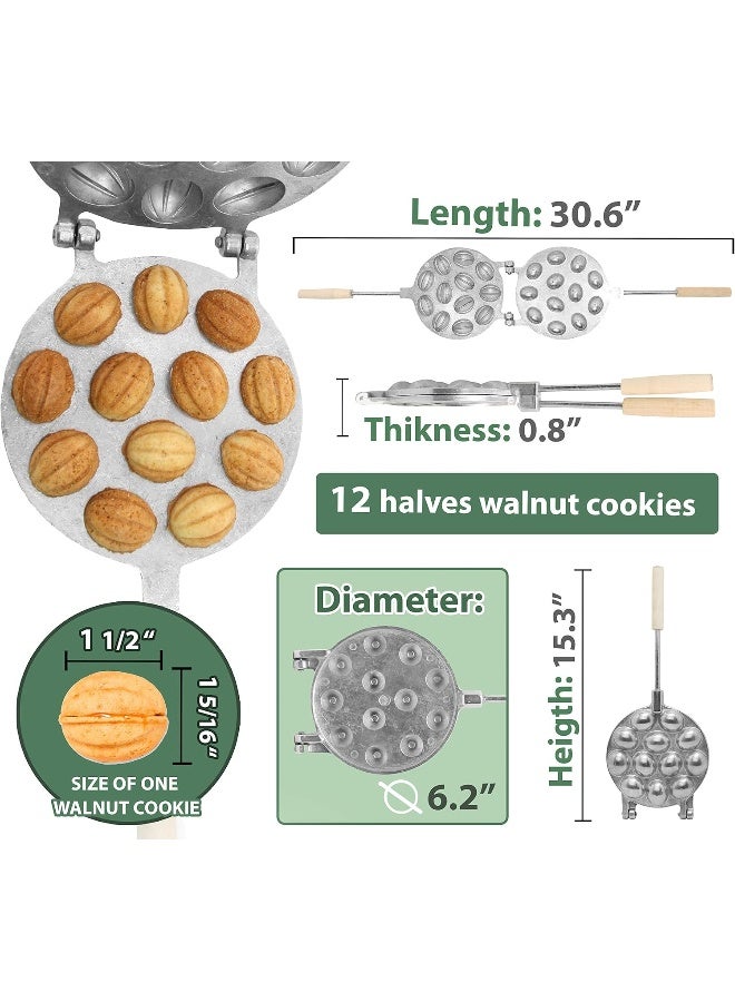 Walnut 12 Cookie Mould (Oreshek) Maker Oreshki Rissian Soviet Cookies