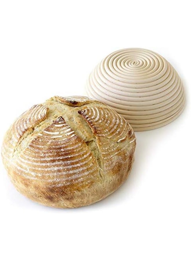 2 Pack Of Mini 5 Inch Round Brotform Banneton Proofing Basket Bread Bowl For Baking Dough (Bonus Linen Cover) (5 Inch)