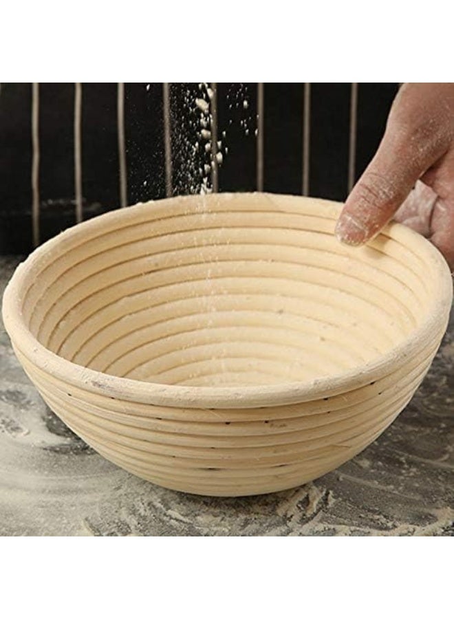 2 Pack Of Mini 5 Inch Round Brotform Banneton Proofing Basket Bread Bowl For Baking Dough (Bonus Linen Cover) (5 Inch)