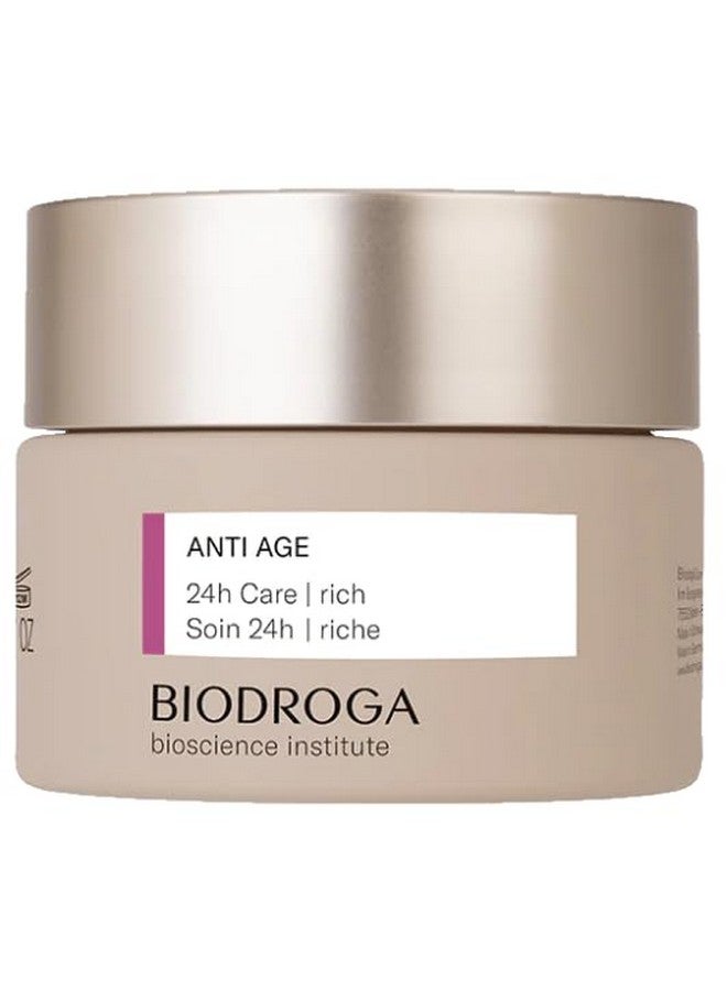 Anti Age 24H Rich Face Cream (1.7 Oz) Firming Smoothing Anti Wrinkle Lifting With Instant Lift Complex & Q10 No Fragance Colouring Silicons Mineral Oil Parabens Gluten Lactose