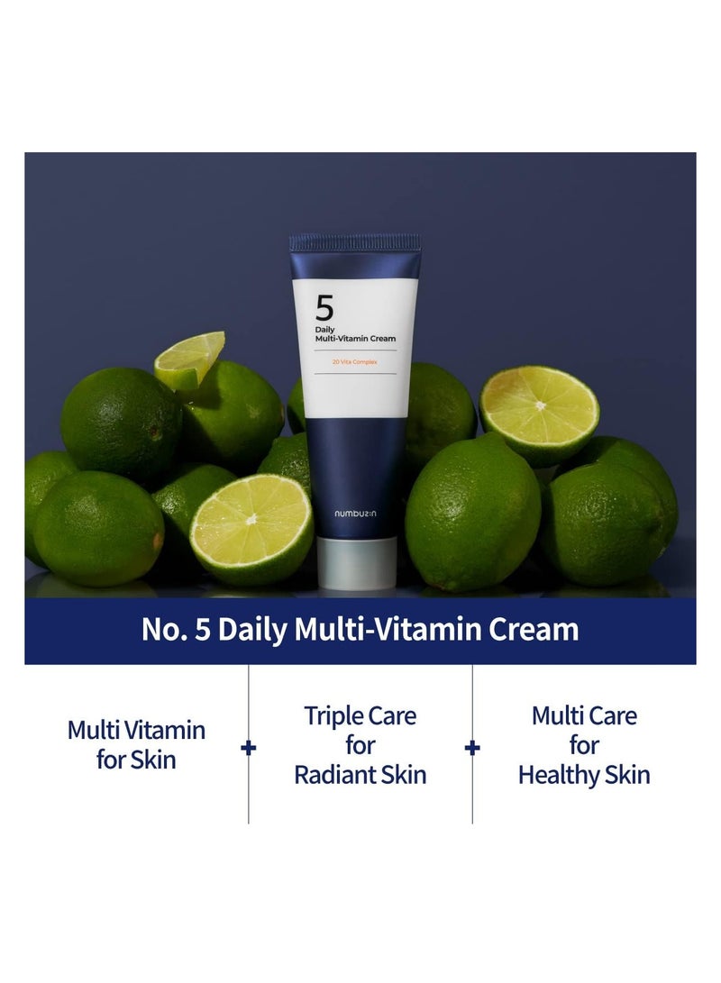 numbuzin No.5 Daily Multi-Vitamin Cream, 2.02oz / 60ml | Vitamin C, Panthenol