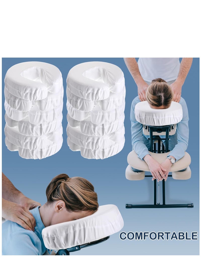 12 Pcs Face Cradle Covers for Massage Head Rest Covers Massage Bulk Microfiber Reusable Soft Thicker Massage Table Face Covers Oil Proof Headrest Cradle Sheets for Spa Beauty Salons (White)