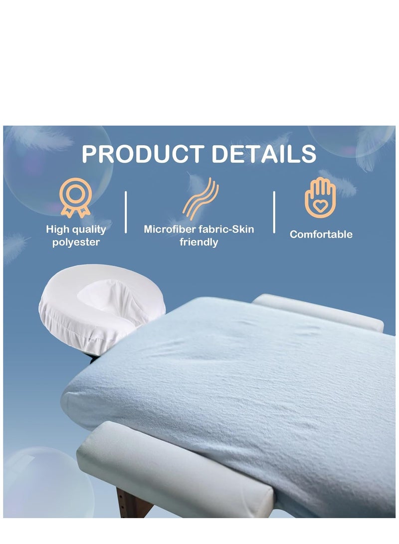 12 Pcs Face Cradle Covers for Massage Head Rest Covers Massage Bulk Microfiber Reusable Soft Thicker Massage Table Face Covers Oil Proof Headrest Cradle Sheets for Spa Beauty Salons (White)