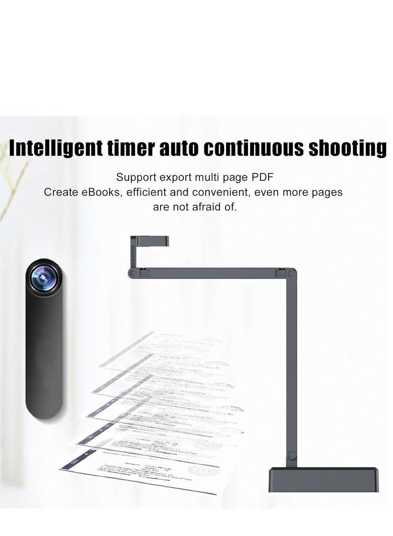 USB Document Camera, 4K Ultra HD 16MP Document Webcam with Adjustable Angle, Auto Manual Focus, Brightness Adjustment for Distance Learning, Remote Teaching, Web Conferencing